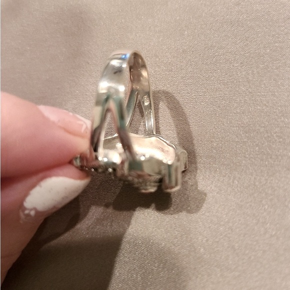 New Sterling Silver Owl Ring with marcasite, red enamel eyes, Size 6 - Picture 5 of 7